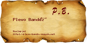 Plevo Bandó névjegykártya